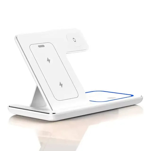 Chargeur sans fil 3 en 1, pliable et magnétique, pour téléphone, montre et écouteurs