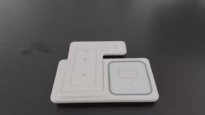 Chargeur sans fil 3 en 1, pliable et magnétique, pour téléphone, montre et écouteurs